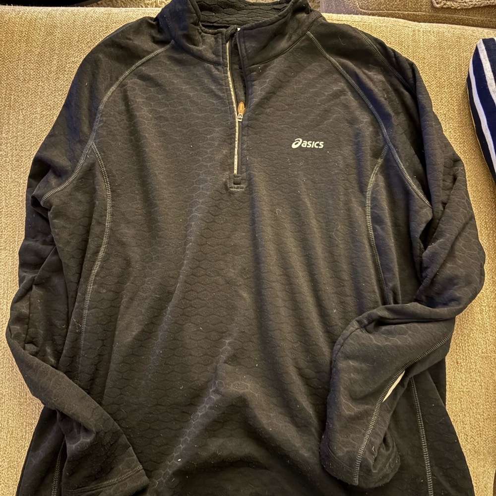 Asics Black Textured Pullover